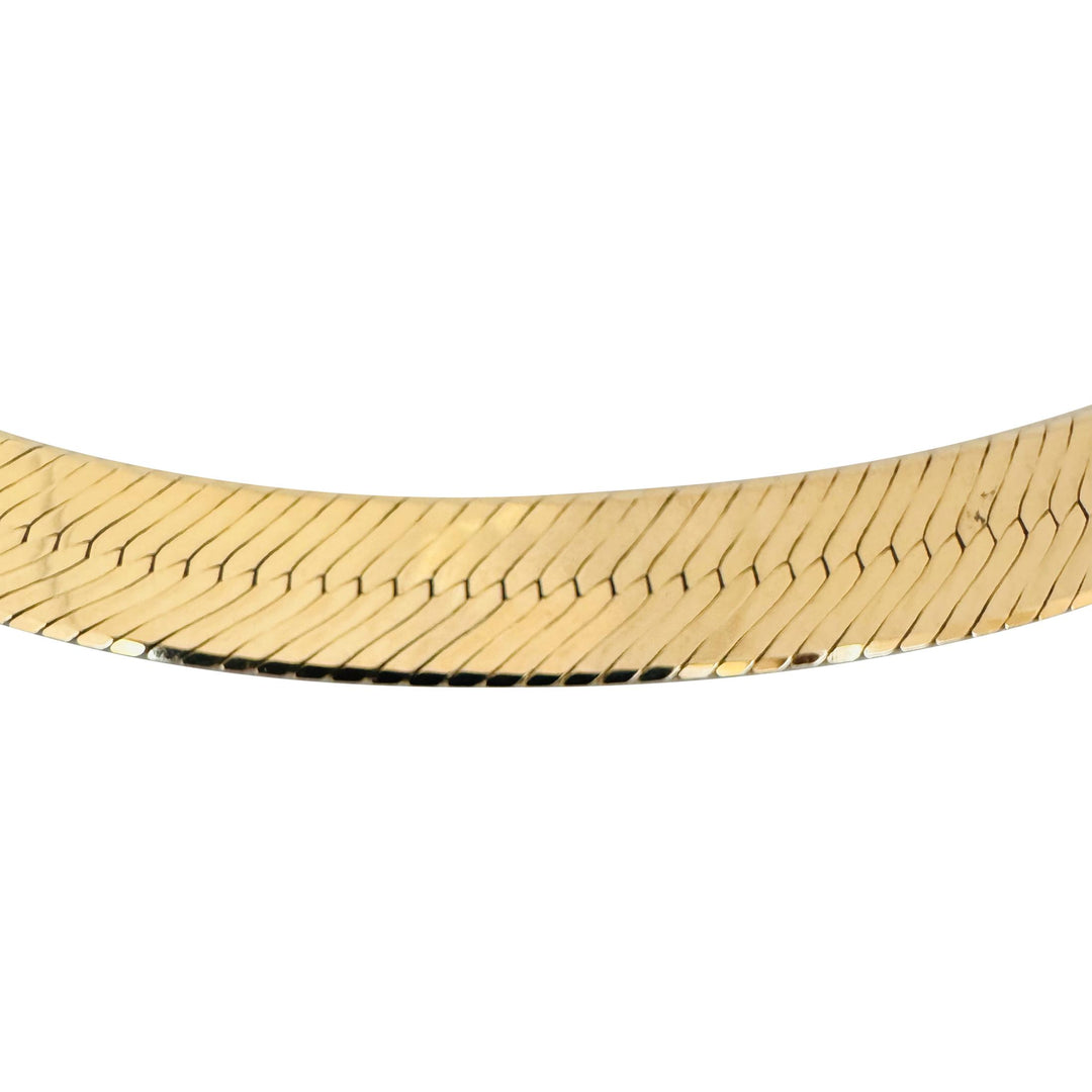 14k Yellow Gold 41.2g Solid Heavy 10mm Herringbone Link Necklace Italy 20"