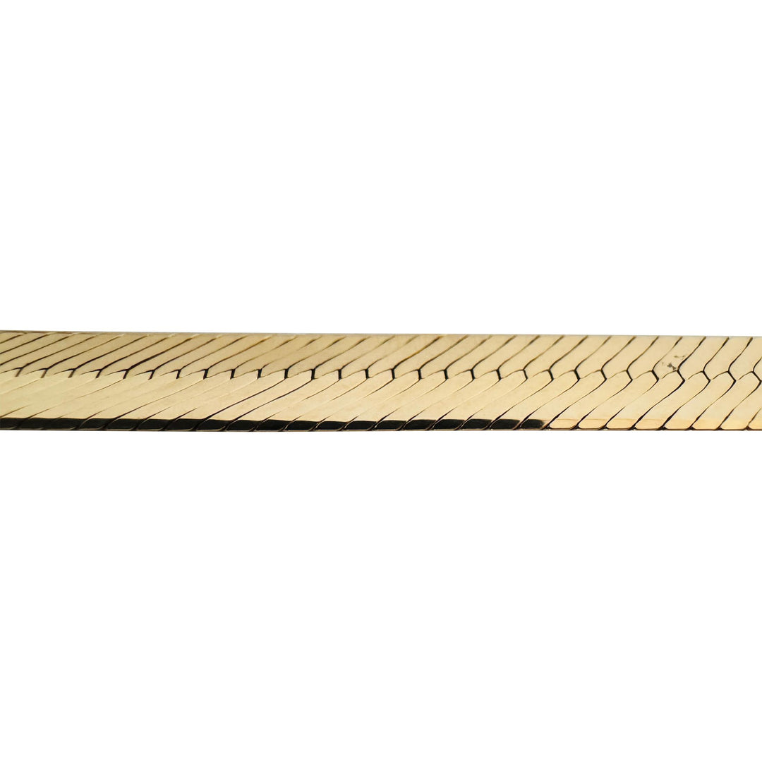 14k Yellow Gold 41.2g Solid Heavy 10mm Herringbone Link Necklace Italy 20"