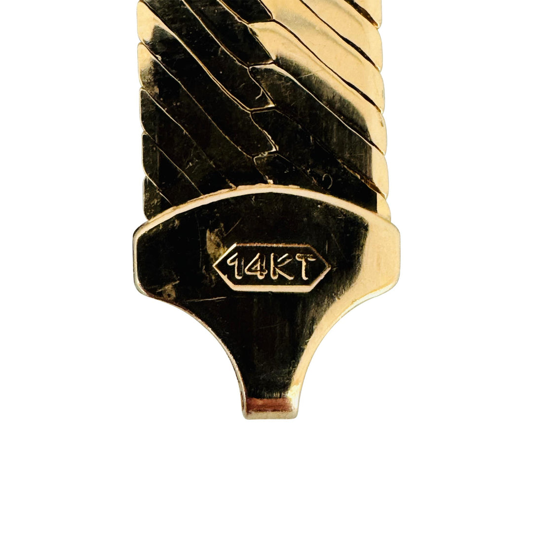 14k Yellow Gold 41.2g Solid Heavy 10mm Herringbone Link Necklace Italy 20"