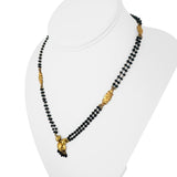 22k Yellow Gold and Black Bead 10.5g Ladies Fancy Link Necklace 17"