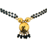 22k Yellow Gold and Black Bead 10.5g Ladies Fancy Link Necklace 17"