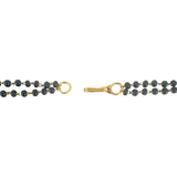 22k Yellow Gold and Black Bead 10.5g Ladies Fancy Link Necklace 17"