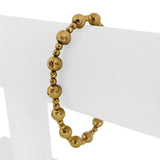 18k Yellow Gold 6.4g Ladies Vintage 6mm Moon Cut Beaded Ball Bracelet 6.5"