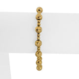 18k Yellow Gold 6.4g Ladies Vintage 6mm Moon Cut Beaded Ball Bracelet 6.5"