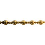 18k Yellow Gold 6.4g Ladies Vintage 6mm Moon Cut Beaded Ball Bracelet 6.5"