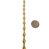 18k Yellow Gold 6.4g Ladies Vintage 6mm Moon Cut Beaded Ball Bracelet 6.5"
