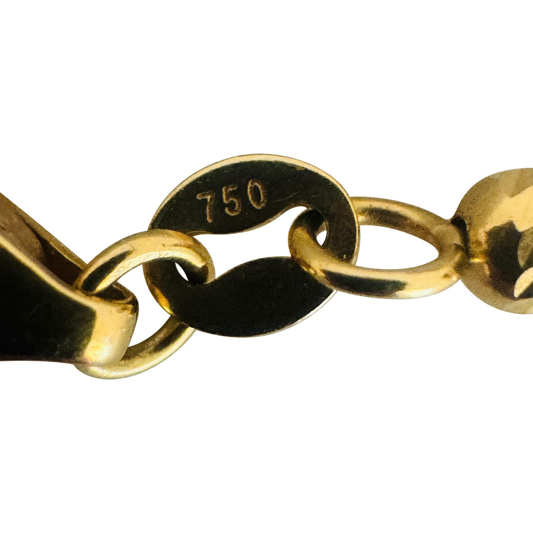 18k Yellow Gold 6.4g Ladies Vintage 6mm Moon Cut Beaded Ball Bracelet 6.5"