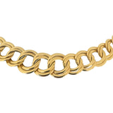 14k Yellow Gold 21g Ladies Hollow Graduated Double Curb Link Necklace Italy 16"
