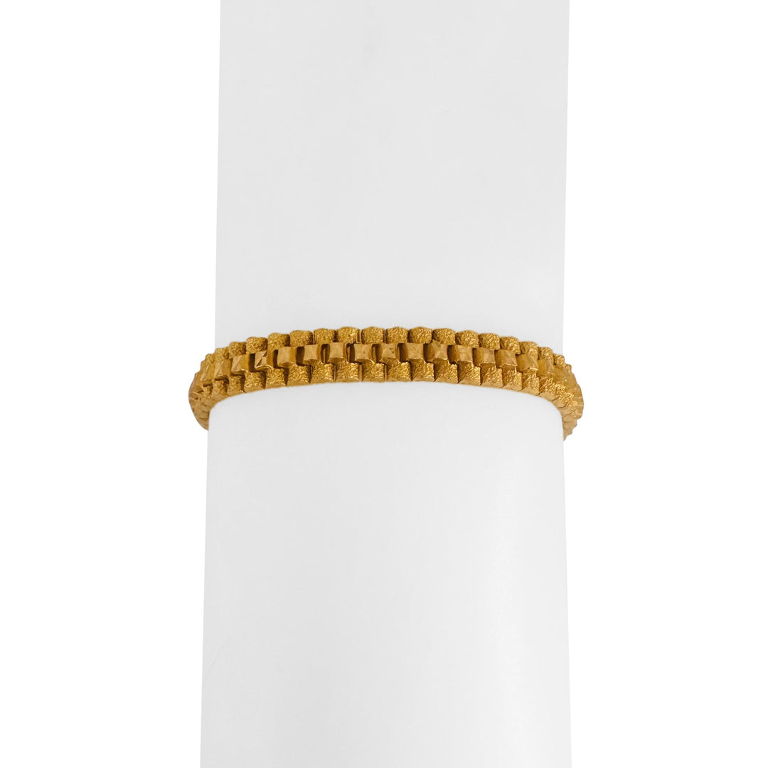 22k Yellow Gold 25g Solid Diamond Cut 6mm Fancy Link Bracelet 7"