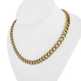 18k Yellow Gold 30g Hollow Vintage 8mm Ribbed Curb Link Necklace Italy 18"