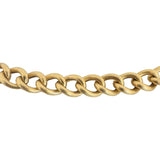 18k Yellow Gold 30g Hollow Vintage 8mm Ribbed Curb Link Necklace Italy 18"