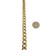 18k Yellow Gold 30g Hollow Vintage 8mm Ribbed Curb Link Necklace Italy 18"