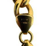 18k Yellow Gold 30g Hollow Vintage 8mm Ribbed Curb Link Necklace Italy 18"