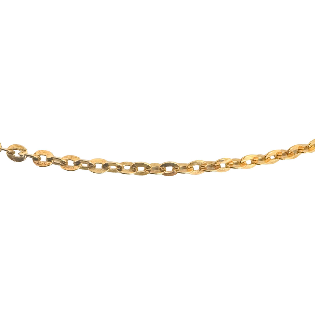 18k Yellow Gold 8.6g Solid Thin Vintage UnoAErre Circle Link Necklace Italy 24"