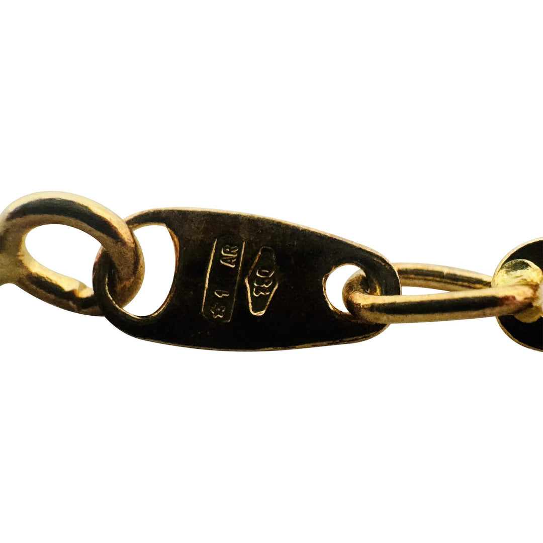 18k Yellow Gold 8.6g Solid Thin Vintage UnoAErre Circle Link Necklace Italy 24"