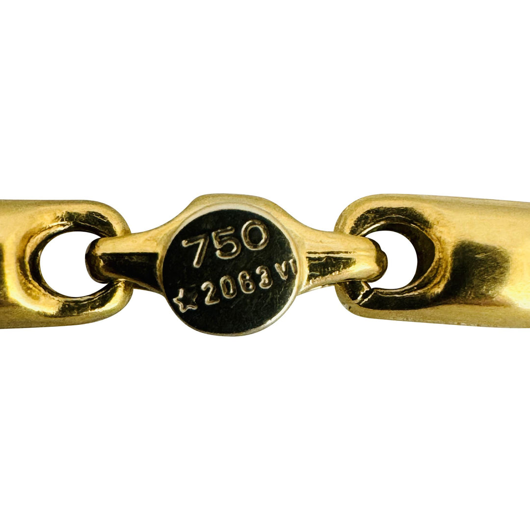 18k Yellow Gold 16.5g Vintage Polished 3.5mm Fancy Bar Link Necklace Italy 24"