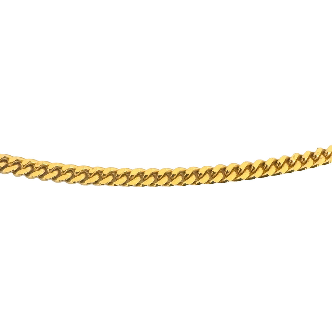 18k Yellow Gold 11.2g Solid 2.5mm Vintage Curb Link Chain Necklace Italy 18"