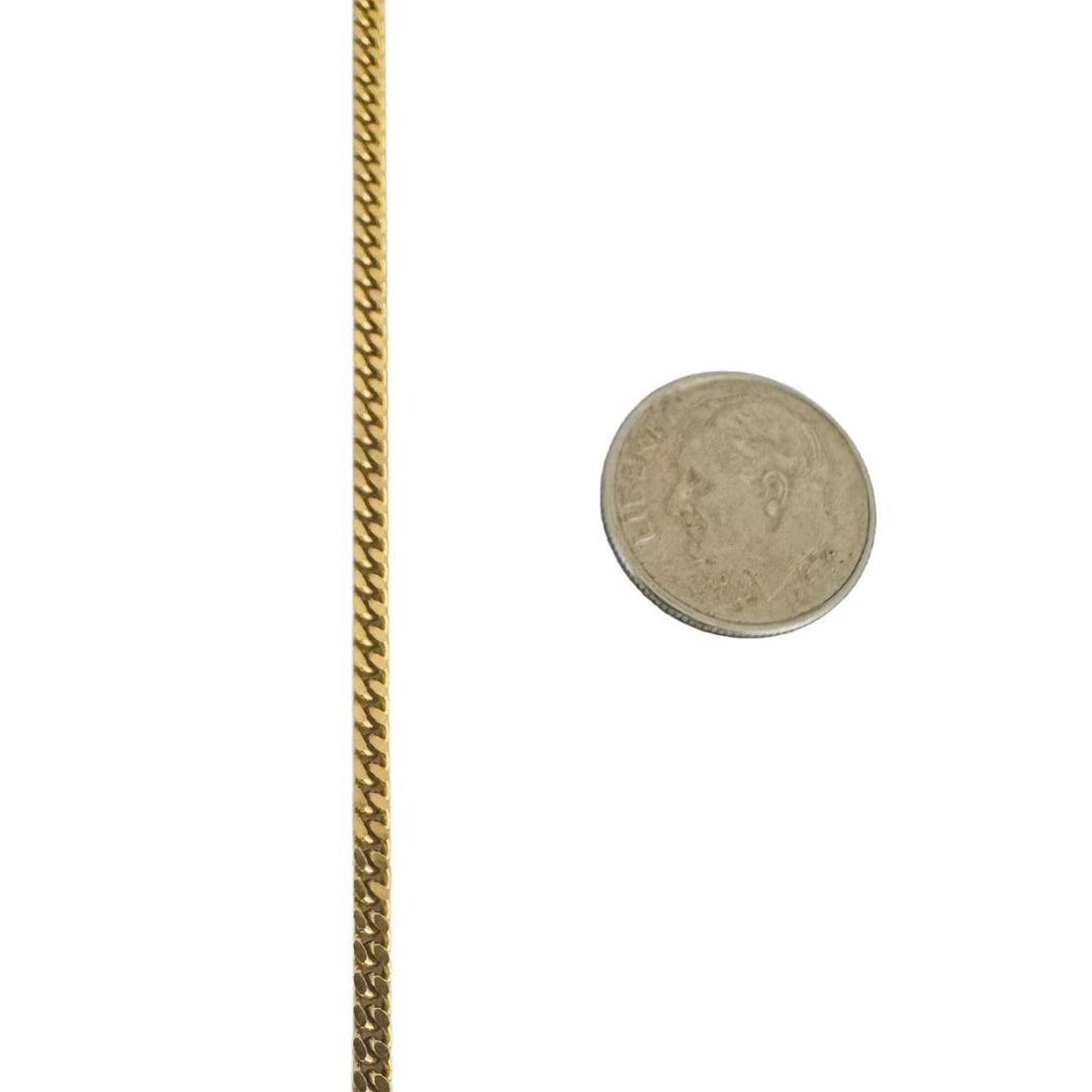 18k Yellow Gold 11.2g Solid 2.5mm Vintage Curb Link Chain Necklace Italy 18"