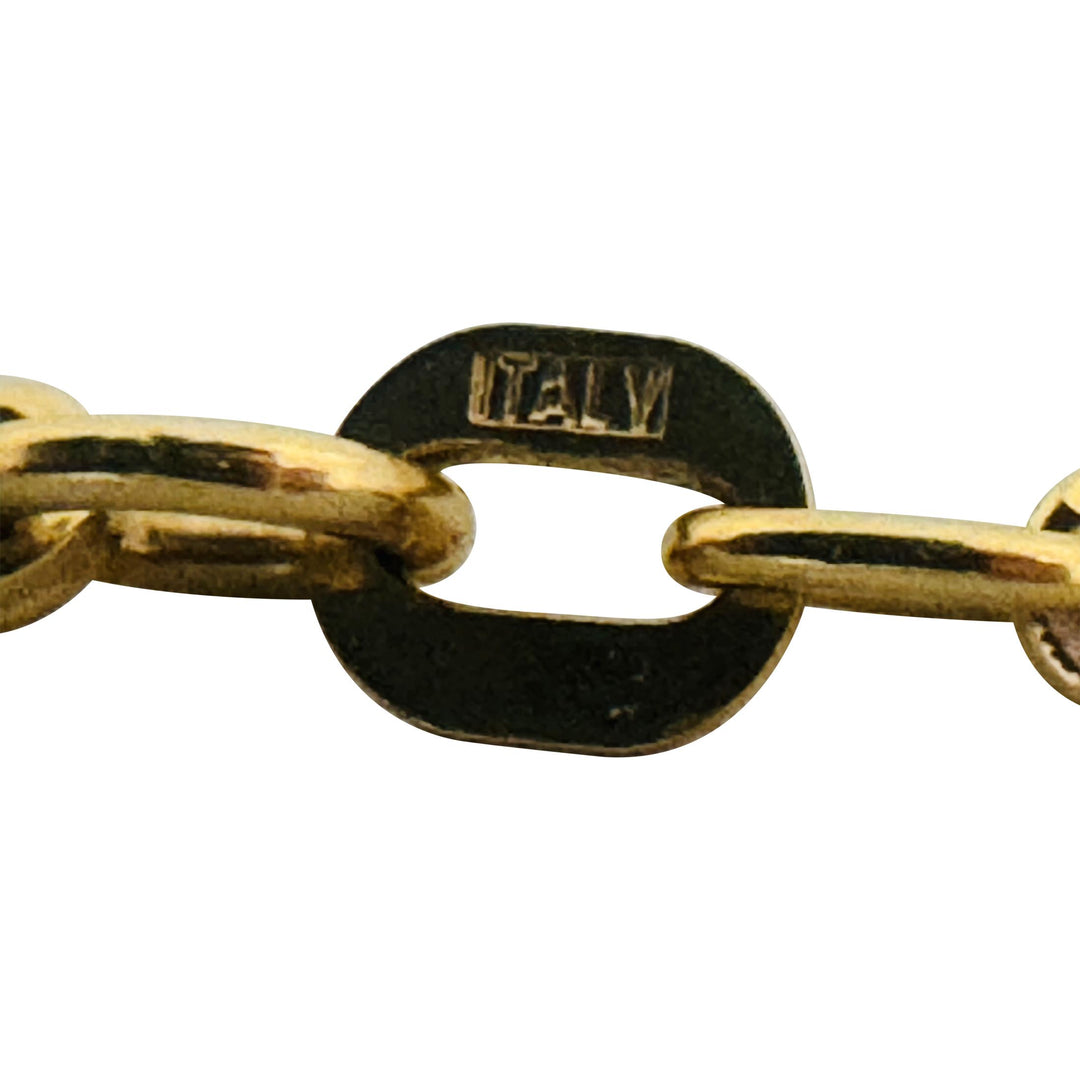 18k Yellow Gold 11.2g Solid 2.5mm Vintage Curb Link Chain Necklace Italy 18"