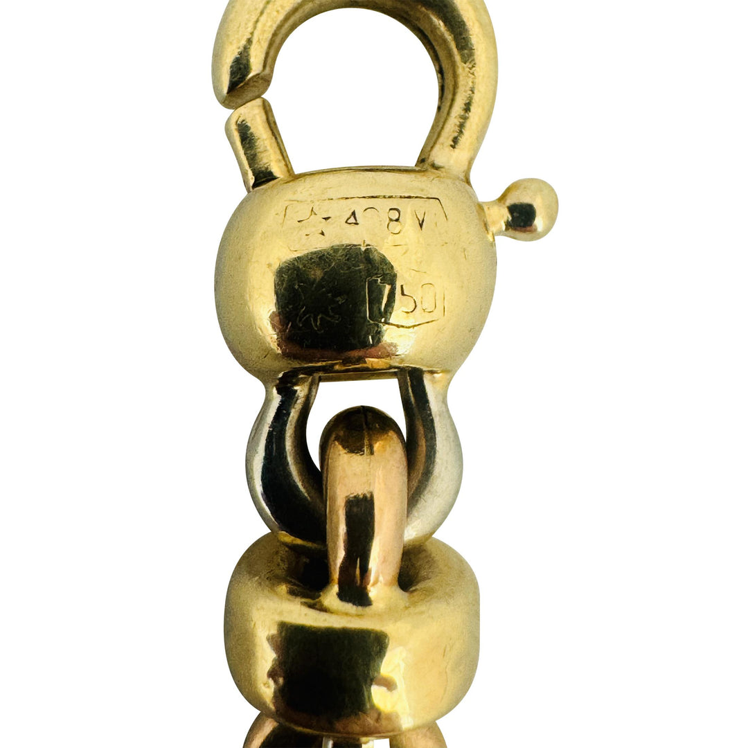 Chimento 18k Yellow White and Rose Gold 21.6g Vintage Fancy Link Bracelet 7.75"