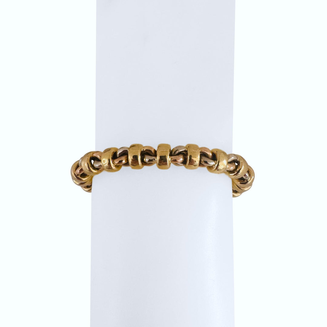 Chimento 18k Yellow White and Rose Gold 21.6g Vintage Fancy Link Bracelet 7.75"