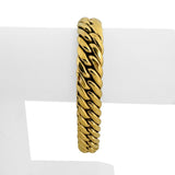 Nicolas Cola 18k Yellow Gold 31.3g Hollow Thick Curb Link Bracelet Italy 7.75"