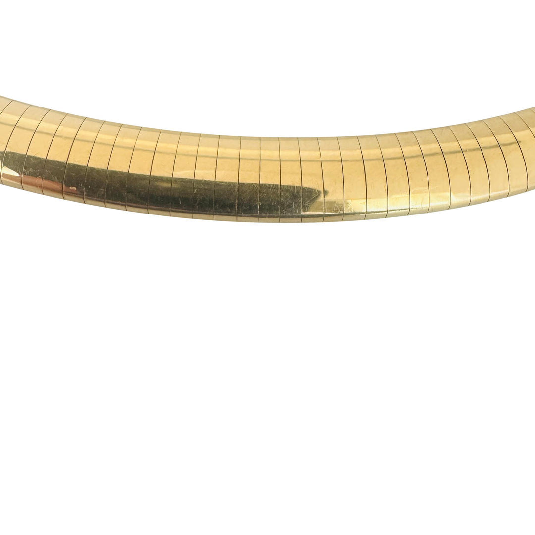 14k Yellow Gold 51g Solid Heavy 8mm Omega Link Necklace Italy 16"