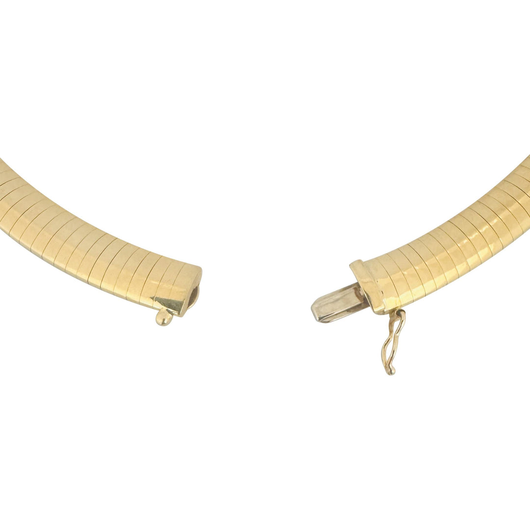 14k Yellow Gold 51g Solid Heavy 8mm Omega Link Necklace Italy 16"