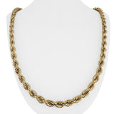 14k Yellow Gold 29.7g Hollow Vintage 6.5mm Rope Chain Necklace 28"