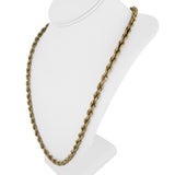 14k Yellow Gold 29.7g Hollow Vintage 6.5mm Rope Chain Necklace 28"