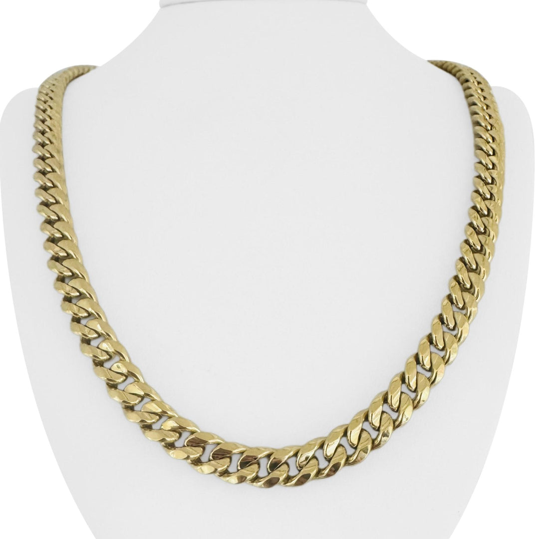 14k Yellow Gold 25.4g Hollow Thick 8.5mm Cuban Curb Link Chain Necklace 24"