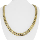 14k Yellow Gold 25.4g Hollow Thick 8.5mm Cuban Curb Link Chain Necklace 24"