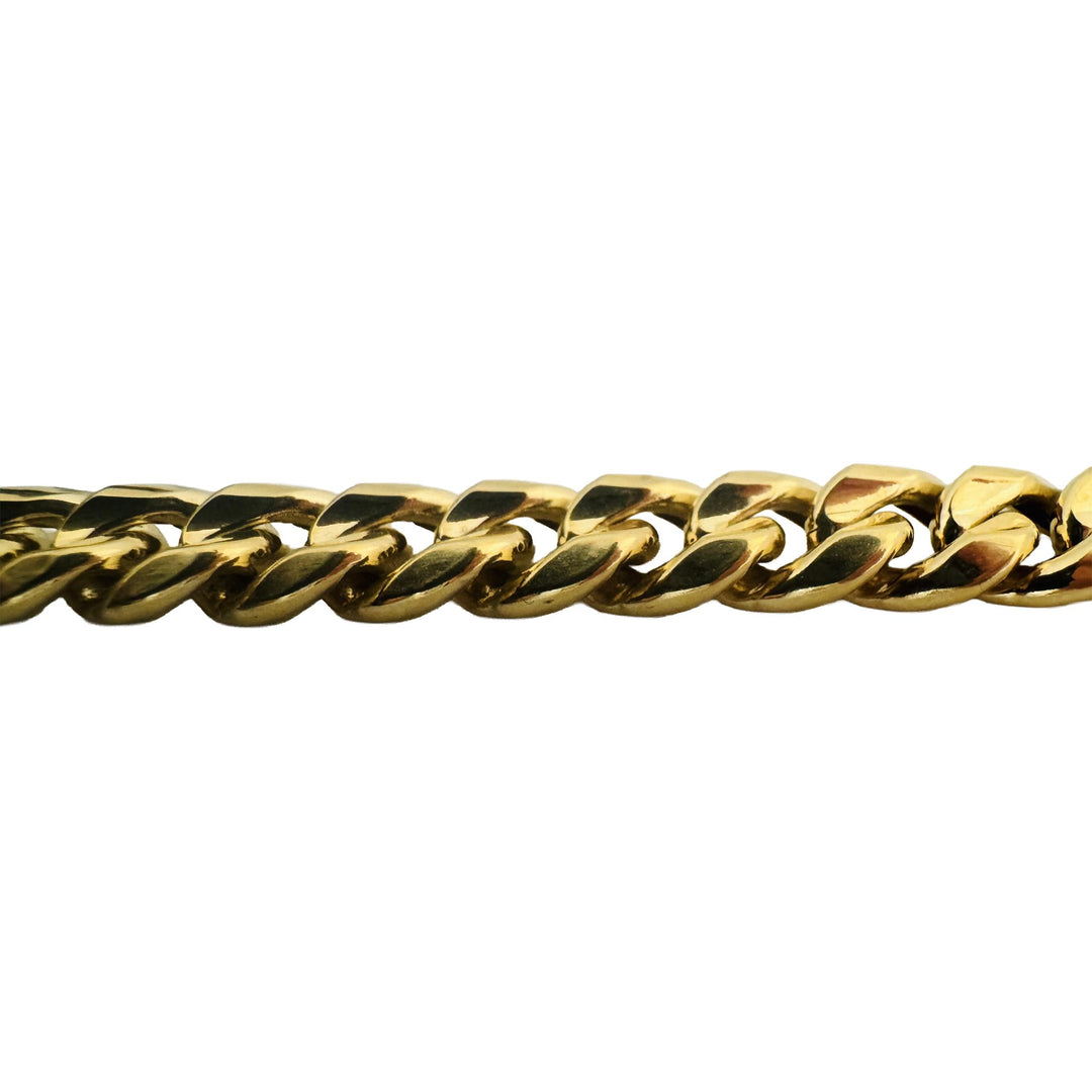 14k Yellow Gold 25.4g Hollow Thick 8.5mm Cuban Curb Link Chain Necklace 24"