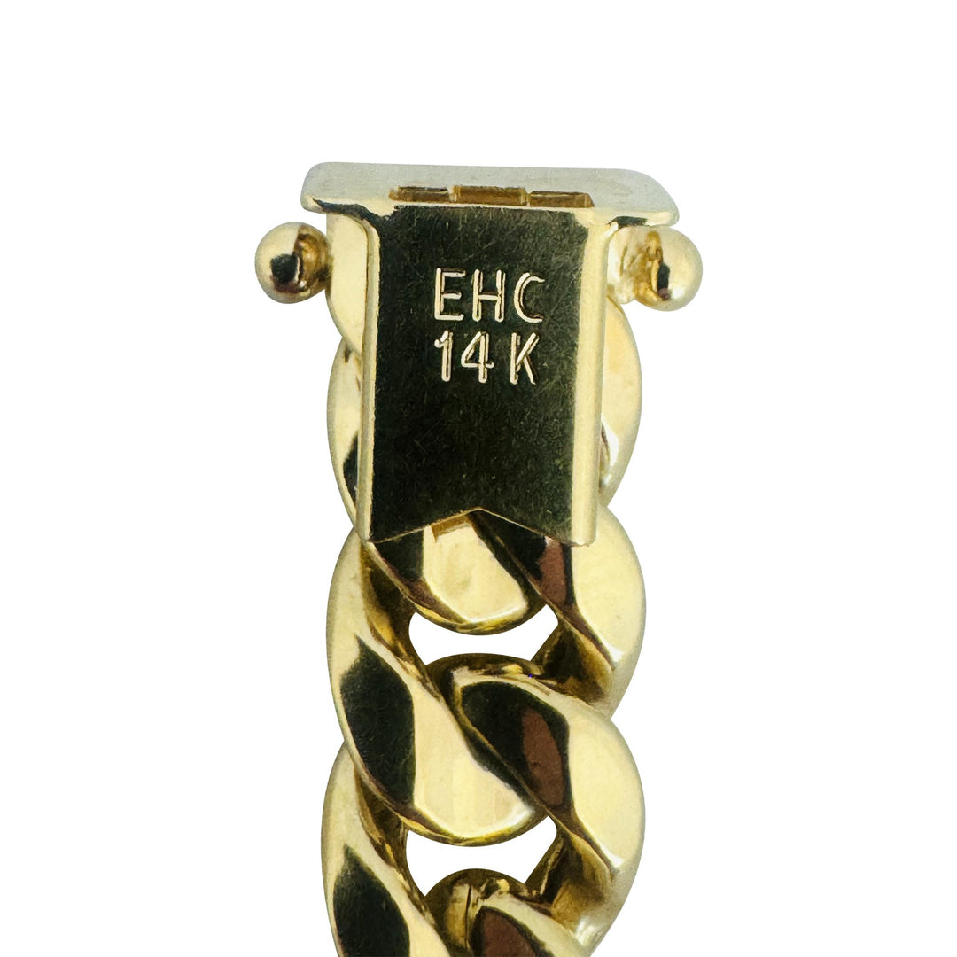 14k Yellow Gold 25.4g Hollow Thick 8.5mm Cuban Curb Link Chain Necklace 24"