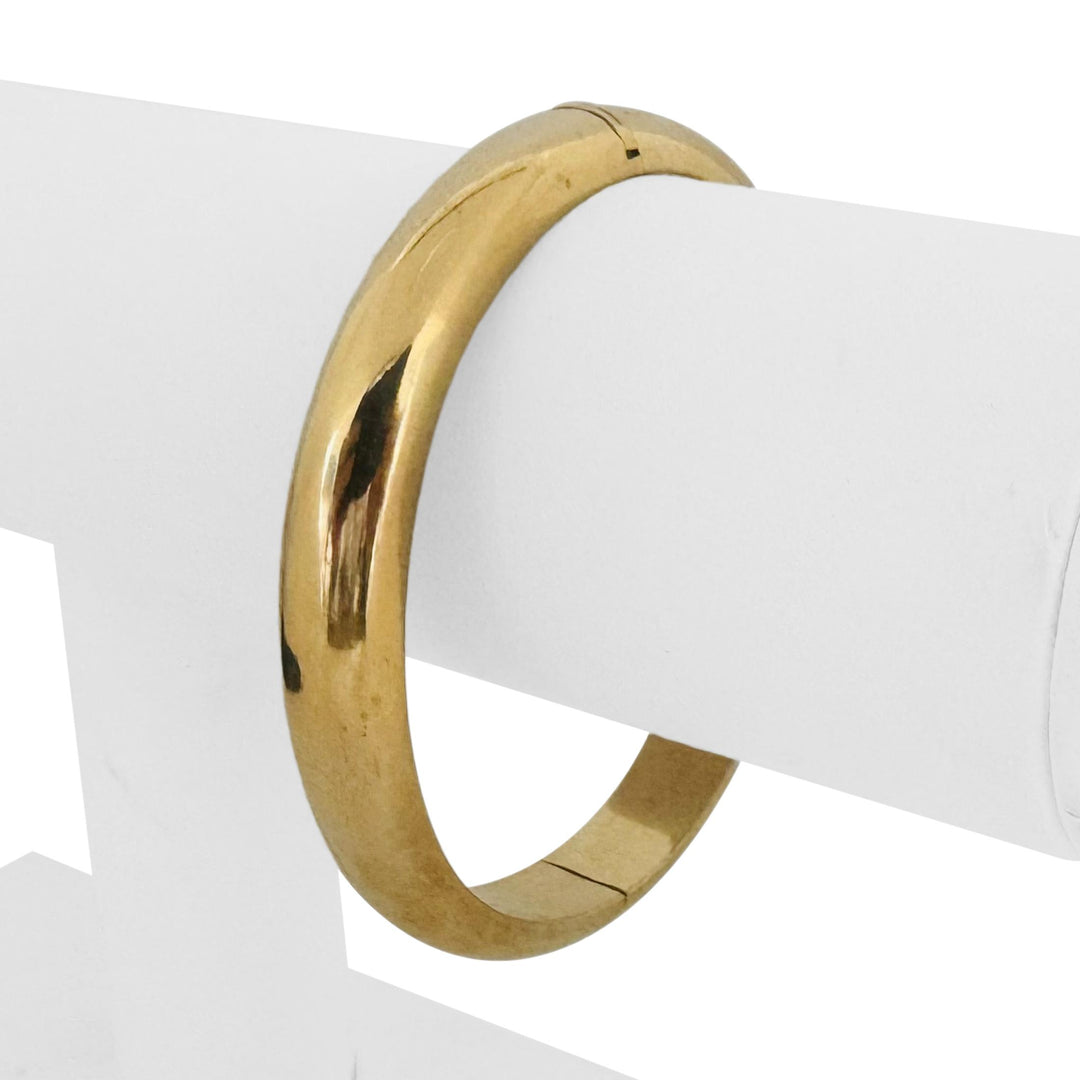 14k Yellow Gold 23.4g Heavy Polished 10mm Ladies Bangle Bracelet 7"