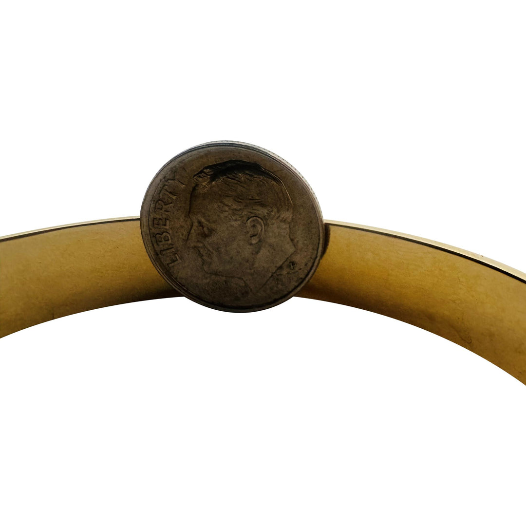 14k Yellow Gold 23.4g Heavy Polished 10mm Ladies Bangle Bracelet 7"