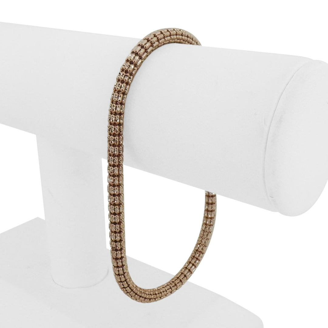 14k Rose and White Gold 13g Sparkling Men's 4.5mm Ice Barrel Link Bracelet 9"