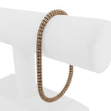 14k Rose and White Gold 13g Sparkling Men's 4.5mm Ice Barrel Link Bracelet 9"