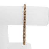 14k Rose and White Gold 13g Sparkling Men's 4.5mm Ice Barrel Link Bracelet 9"