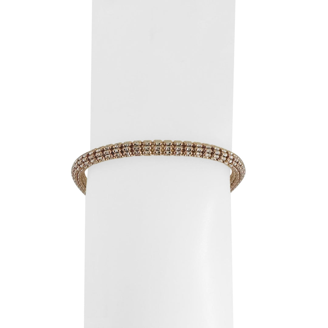 14k Rose and White Gold 13g Sparkling Men's 4.5mm Ice Barrel Link Bracelet 9"