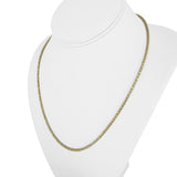 14k Yellow and White Gold 10.6g Sparkling 2.5mm Ice Barrel Link Necklace 20"