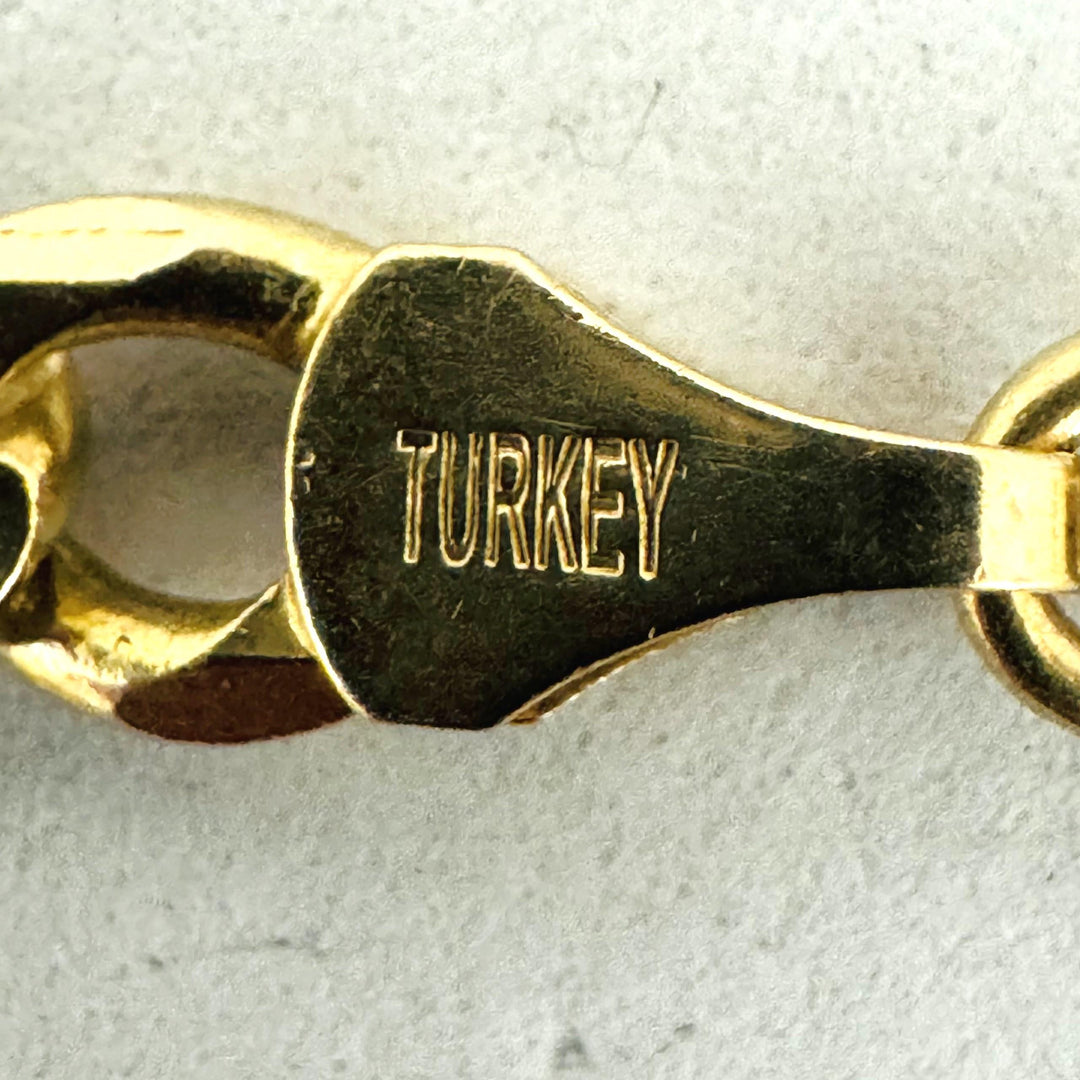 14k Yellow Gold 31g Solid Heavy 6mm Figaro Link Chain Necklace Turkey 24"