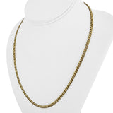 14k Yellow Gold 7.4g Hollow Light 3.5mm Cuban Curb Link Chain Necklace 20"