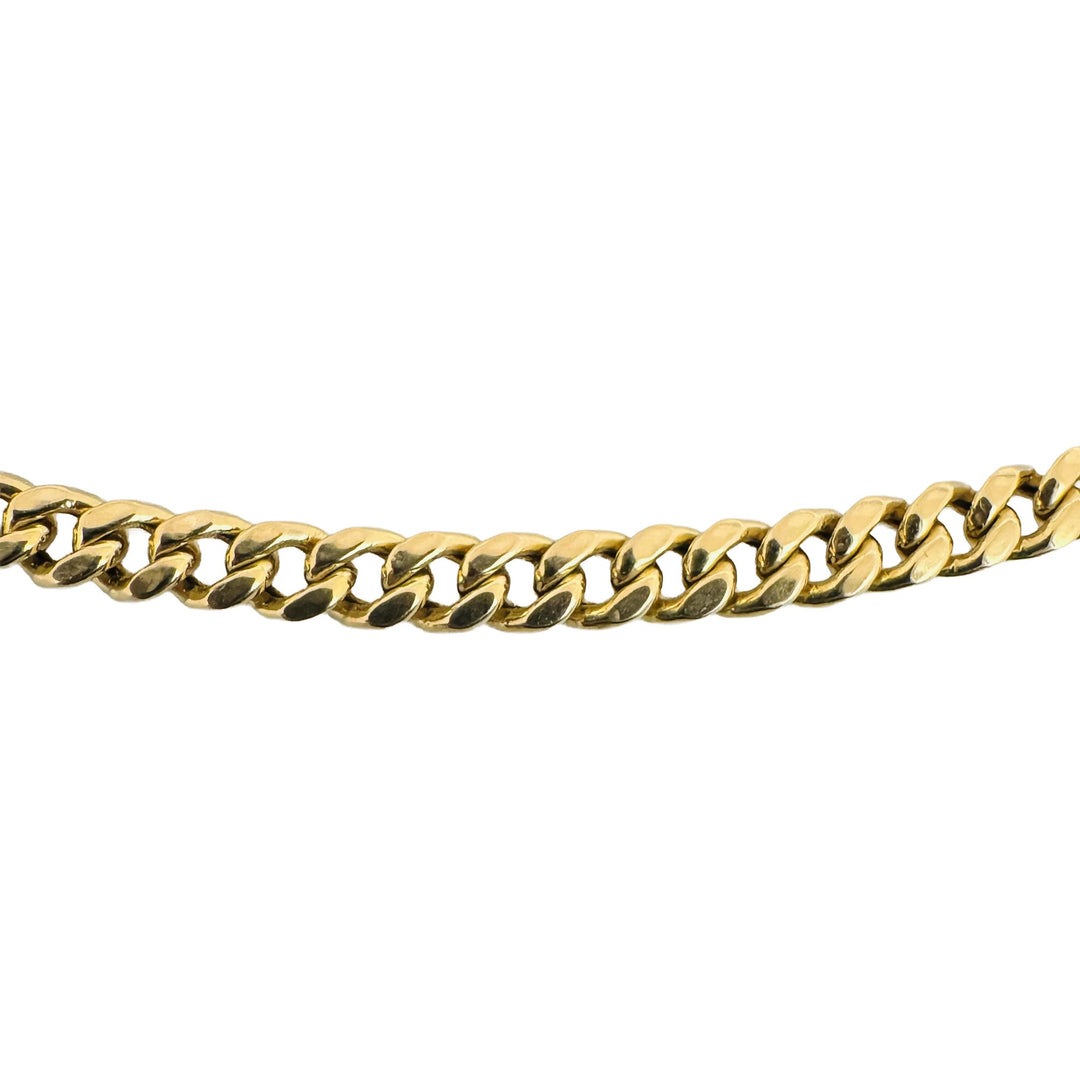 14k Yellow Gold 7.4g Hollow Light 3.5mm Cuban Curb Link Chain Necklace 20"