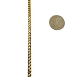 14k Yellow Gold 7.4g Hollow Light 3.5mm Cuban Curb Link Chain Necklace 20"