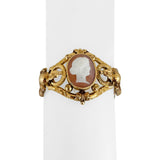 Antique 14k Yellow Gold 25.4g Fancy Link Cameo Bracelet 6.5"