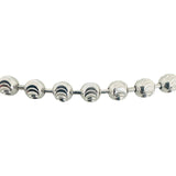 14k White Gold 34.3g Solid Heavy 5mm Moon Cut Ball Bead Necklace 22"