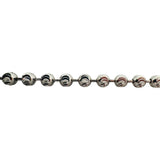 14k White Gold 34.3g Solid Heavy 5mm Moon Cut Ball Bead Necklace 22"