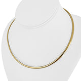 14k Yellow Gold 19.4g Solid Ladies 3.5mm Omega Link Necklace 17"