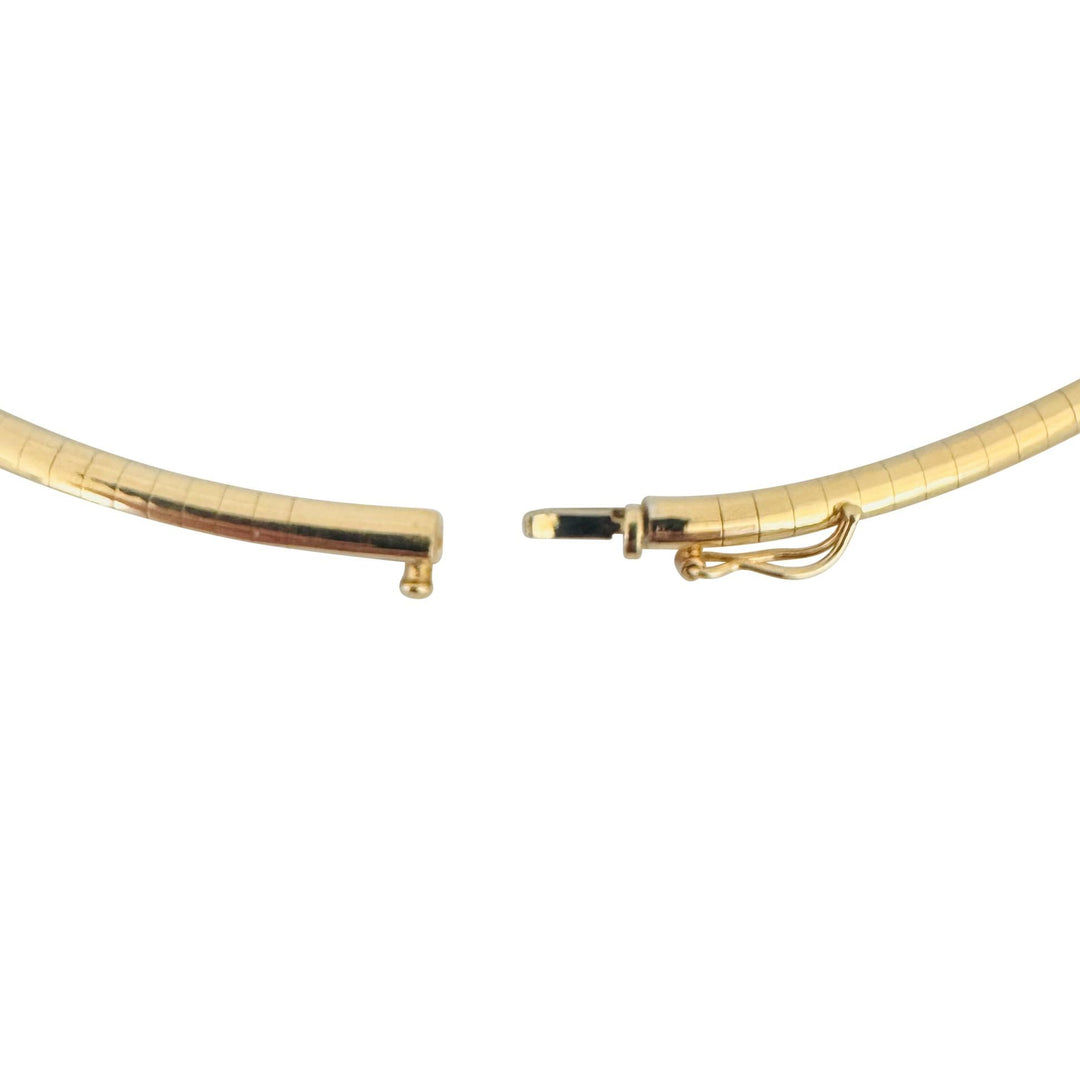 14k Yellow Gold 19.4g Solid Ladies 3.5mm Omega Link Necklace 17"